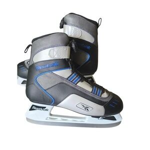 Reebok BOA Lacing System Recreational Ice Skates Black Silver Blue Mens 10